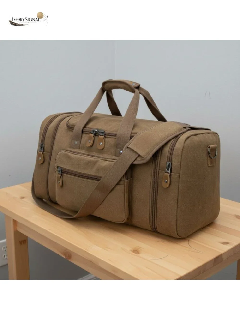 Canvas Travel Duffel Bag Expandable 60L Weekender Carry-On